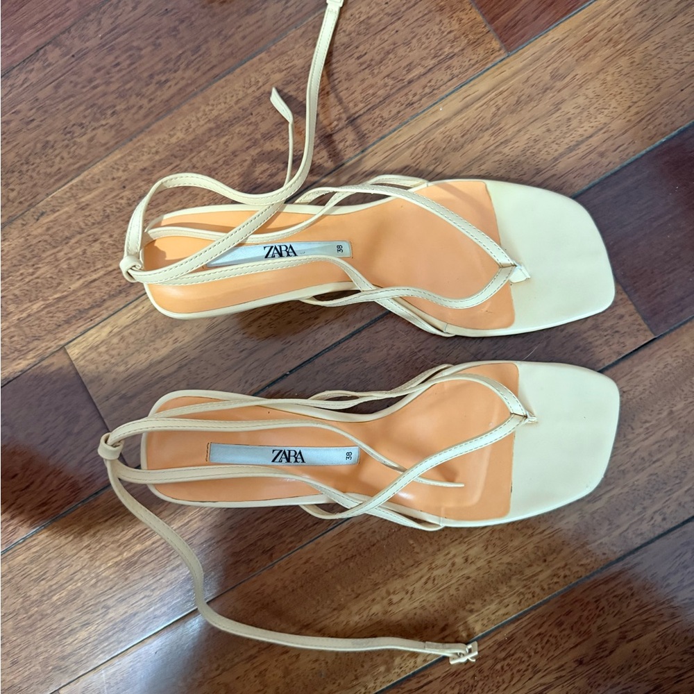 Zara Orange Strappy Sandals